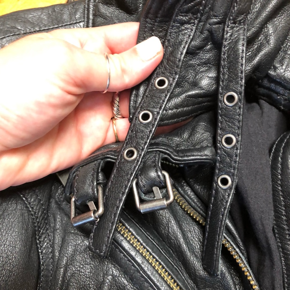💫Sold💫ALLSAINTS Spitalfields Belvedere Leather Jacket, US size 4, Retail $560 - Picture 5 of 10